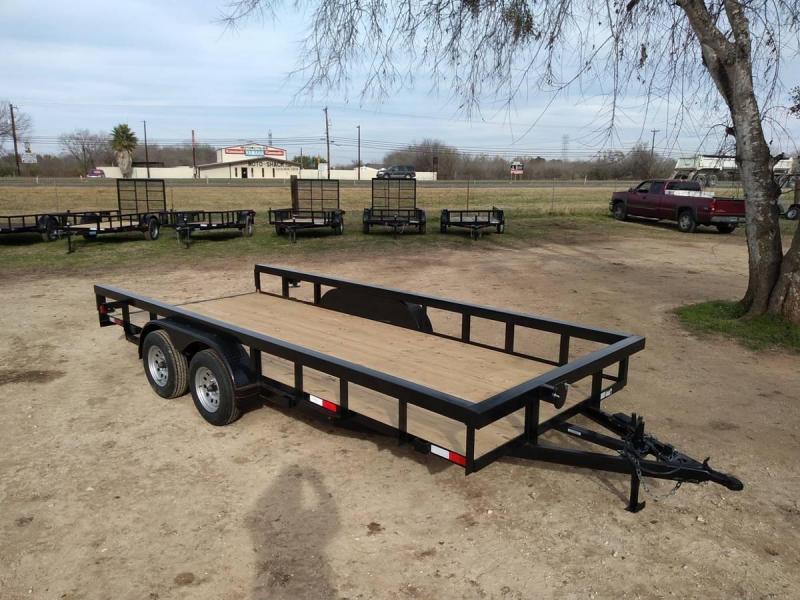 83 X 18 Tandem Axle Utility Trailer w/ Brakes & Ramps Blue Star