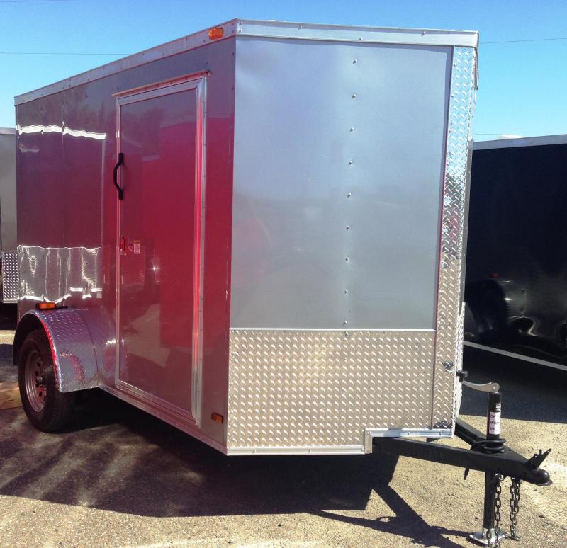 6x10 Enclosed Cargo TrailerRamp DoorSilver