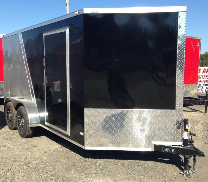 7x14 Enclosed Motorcycle TrailerBlack/Pewter