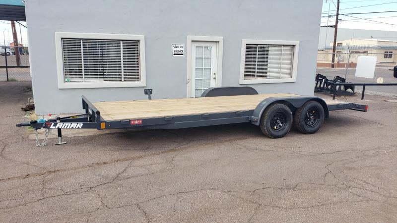 2020 Lamar 20' Car hauler, 7000# GVWR, wood deck, 2' dove tail, slide in rear ramps- **cash discounts** See below 2020 Lamar 20' Car hauler, 7000# GVWR, wood deck, 2' dove tail, slide in rear ramps- **cash discounts** See below