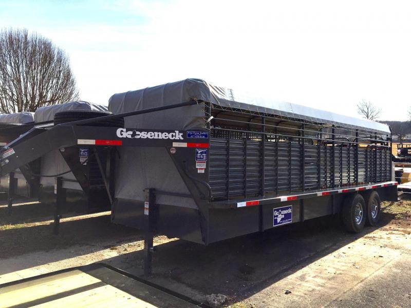 2017 Gooseneck 24' Livestock Trailer Flatbed Equipment and Utility