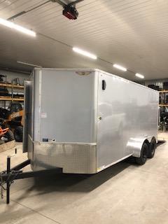USED 2017 H and H Trailers 7'x16' Cargo Silver Mist Metallic Flat Top V-Nose Tandem Axle USED 2017 H and H Trailers 7'x16' Cargo Silver Mist Metallic Flat Top V-Nose Tandem Axle