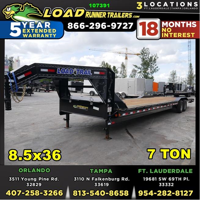 *107391* 8.5x36 Gooseneck Car Trailer |Drive Over Fenders | Load Trail Trailers 8.5 x 36 *107391* 8.5x36 Gooseneck Car Trailer |Drive Over Fenders | Load Trail Trailers 8.5 x 36