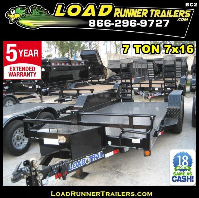 *BC2* 7x16 7 TON Bobcat/Equipment Hauler Trailer |LR Trailers 7 x 16 | BC80-16T7-SD/KR *BC2* 7x16 7 TON Bobcat/Equipment Hauler Trailer |LR Trailers 7 x 16 | BC80-16T7-SD/KR