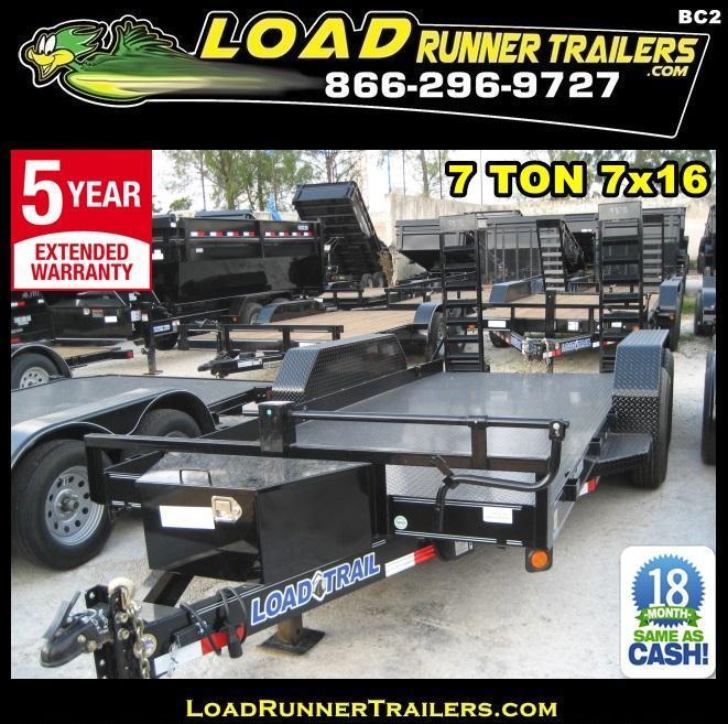*BC2* 7x16 7 TON Bobcat/Equipment Hauler Trailer |LR Trailers 7 x 16 | BC80-16T7-SD/KR *BC2* 7x16 7 TON Bobcat/Equipment Hauler Trailer |LR Trailers 7 x 16 | BC80-16T7-SD/KR