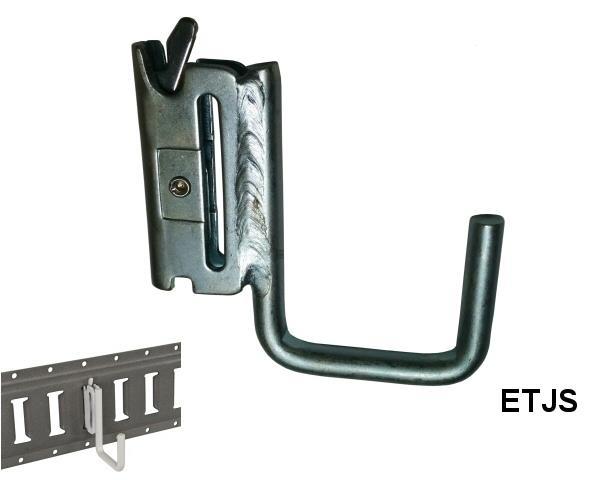 E-TRACK J-HOOK 3/8 INCH x 2 INCH SQUARE ZINC PLATE E-TRACK J-HOOK 3/8 INCH x 2 INCH SQUARE ZINC PLATE