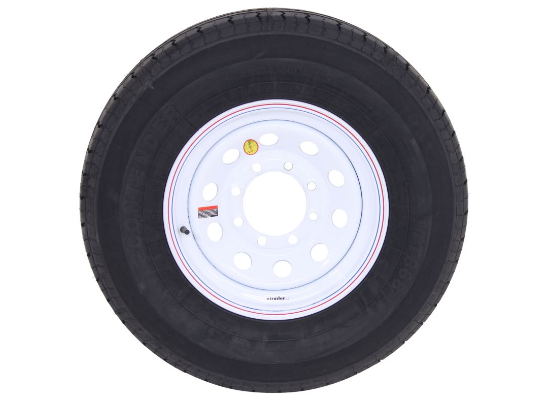 Contender ST235/80R16 Radial Trailer Tire w/ 16" White Mod Wheel - 8 on 6-1/2 - Load Range E