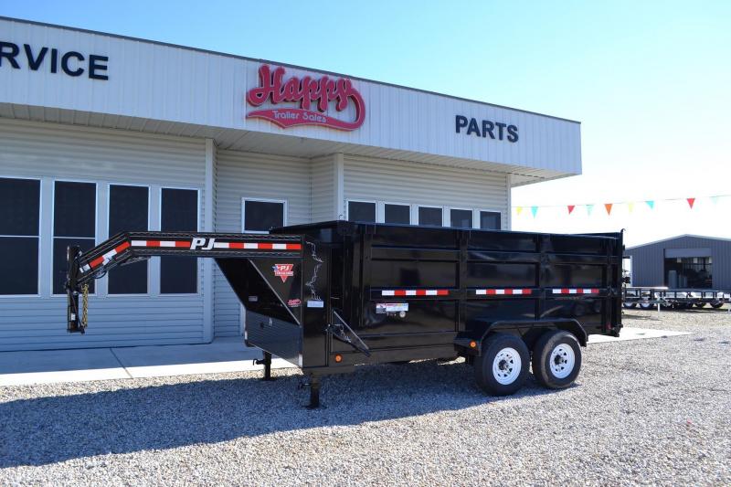 2017 PJ 14' Gooseneck Dump Trailer w/ 4' Sides Happy Trailer Sales