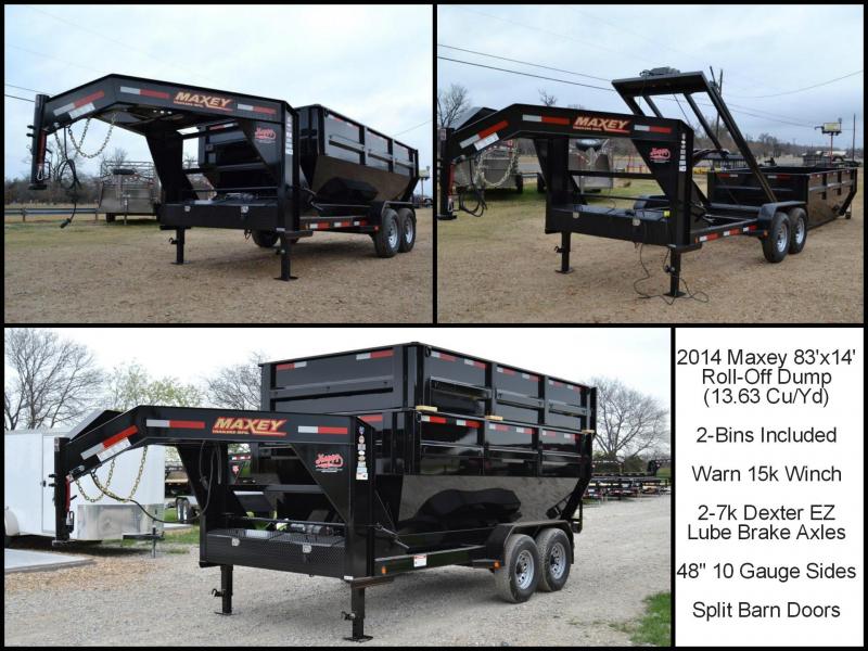 Gooseneck+Roll+Off+Dump+Trailers 2014 Maxey 2014 Maxey 7 x 14 Gooseneck Dump w/3 Sides Dump Trailer