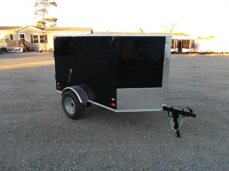 2020 Covered Wagon Trailers 4x6 Single Axle Cargo Trailer / Enclosed Trailer / Black / LEDs 2020 Covered Wagon Trailers 4x6 Single Axle Cargo Trailer / Enclosed Trailer / Black / LEDs