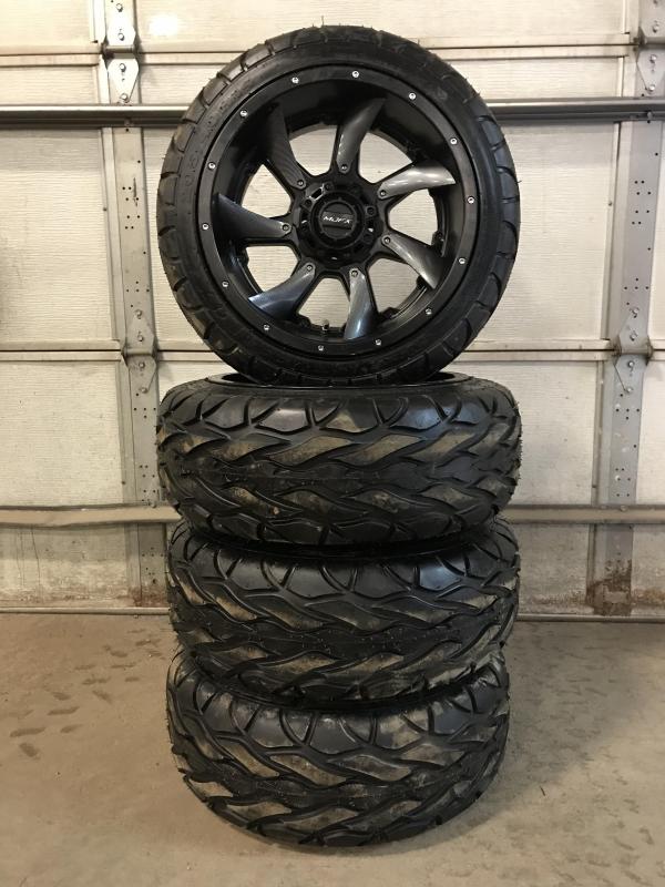 REDUCED PRICE Set of 4 STREET FOX 205/40R-14 EXCEL RADIAL TIRES ON MJFX RIMS (0030) $350