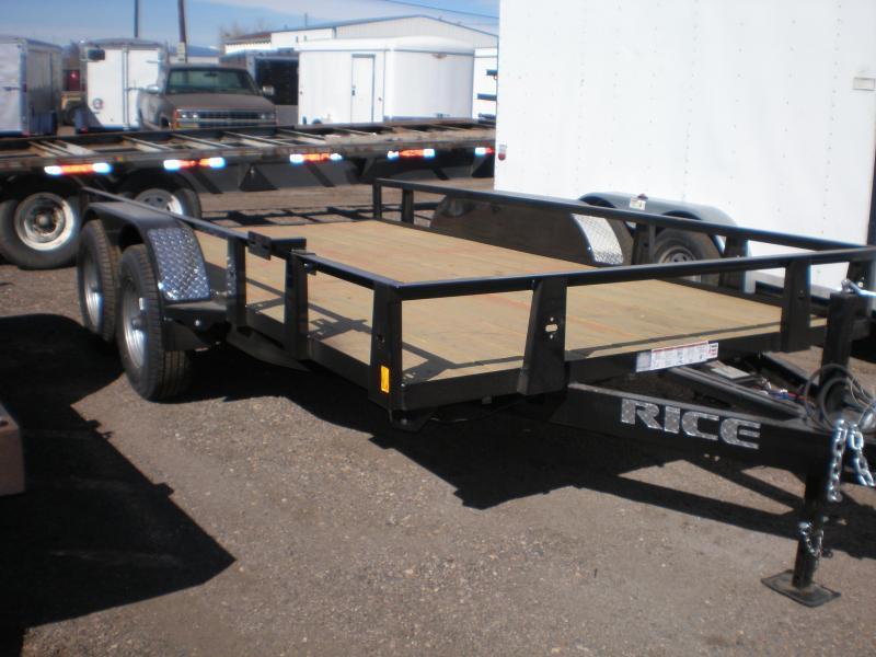 10K Rice 82x14 Utility Trailer - Slide-out Ramps 10K Rice 82x14 Utility Trailer - Slide-out Ramps