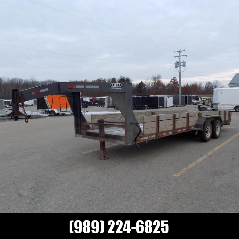 Used Rice 83" x 22' Gooseneck Trailer w/ Fifth Wheel Attachment Used Rice 83" x 22' Gooseneck Trailer w/ Fifth Wheel Attachment