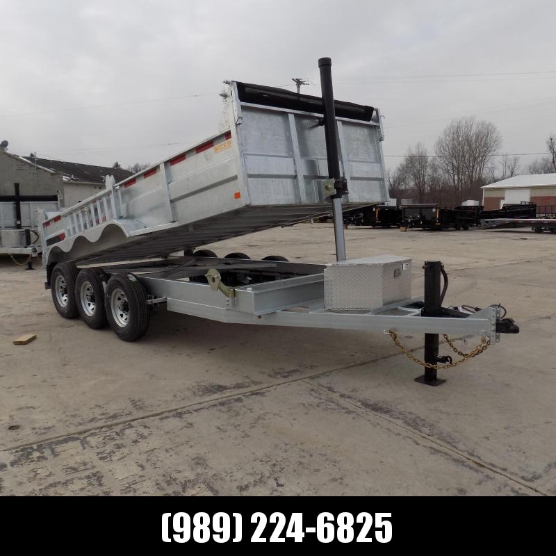 New Galvanized 80" x 16' Triple Axle Dump Trailer with 24K Telescopic Lift - $0 Down & Payments From $169/mo. W.A.C. New Galvanized 80" x 16' Triple Axle Dump Trailer with 24K Telescopic Lift - $0 Down & Payments From $169/mo. W.A.C.