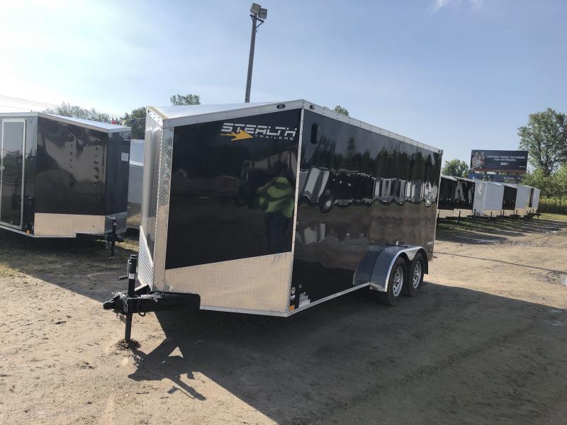 Stealth Trailers 7x16 Titan HD Pkg Enclosed Trailer Black Stealth Trailers 7x16 Titan HD Pkg Enclosed Trailer Black