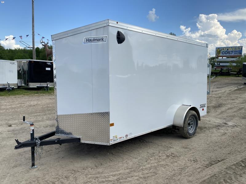 Haulmark Transport V- Nose Ramp Door Enclosed Trailer White 6ft 6in Interior Haulmark Transport V- Nose Ramp Door Enclosed Trailer White 6ft 6in Interior