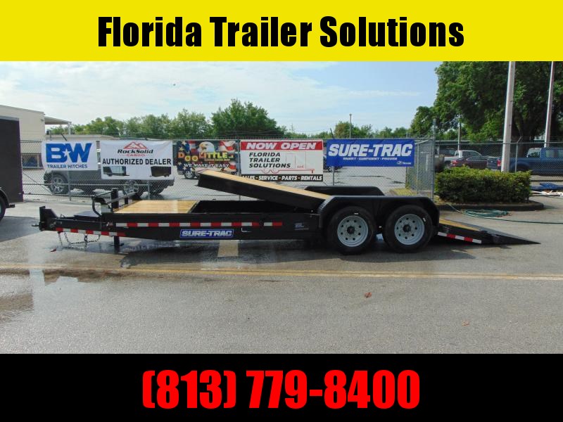 New Sure-Trac 7X18+4 Tilt Bed 16K Equipment Trailer New Sure-Trac 7X18+4 Tilt Bed 16K Equipment Trailer