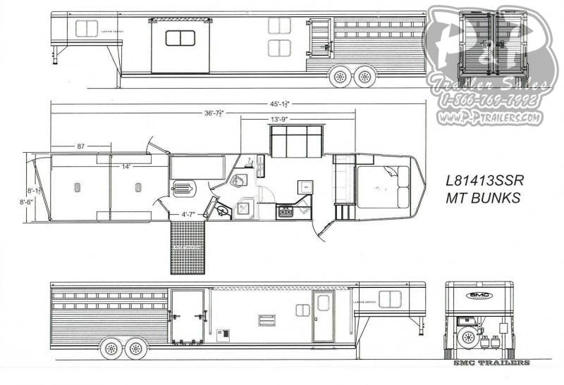 2020 SMC Horse Trailers SLE81413SSR 36 ft Livestock Trailer LQ 2020 SMC Horse Trailers SLE81413SSR 36 ft Livestock Trailer LQ