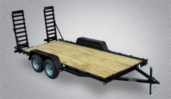 Economy Equipment 16' 8.5K -5' Swing Up Ramps -5" Frame -4" Tongue -No Dove -Stake Pockets -15" Nitrogen Filled Radial Tires Economy Equipment 16' 8.5K -5' Swing Up Ramps -5" Frame -4" Tongue -No Dove -Stake Pockets -15" Nitrogen Filled Radial Tires