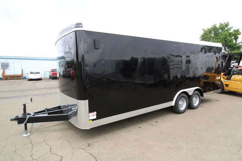 NEW 2019 Mirage Xcel 8.5' x 20' Enclosed Car Hauler Trailer - Domed Roof- Radius Front - Spare Tire - Side Vents - Black Exterior Color - Tandem Axle NEW 2019 Mirage Xcel 8.5' x 20' Enclosed Car Hauler Trailer - Domed Roof- Radius Front - Spare Tire - Side Vents - Black Exterior Color - Tandem Axle