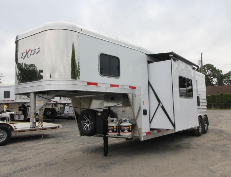 2019 Exiss Trailers 7210 - 10' SW Living Quarters w/ Slide Out PRICE REDUCED 2 Horse Trailer Easy Care Flooring - All Aluminum 2019 Exiss Trailers 7210 - 10' SW Living Quarters w/ Slide Out PRICE REDUCED 2 Horse Trailer Easy Care Flooring - All Aluminum