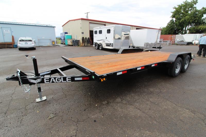 2020 Eagle 7' x 20' Tandem Axle Flatbed Trailer - 10k - 2 Stabilizer Jacks - 5' Heavy Stored Ramps - HD Diamond Plate Fenders 2020 Eagle 7' x 20' Tandem Axle Flatbed Trailer - 10k - 2 Stabilizer Jacks - 5' Heavy Stored Ramps - HD Diamond Plate Fenders