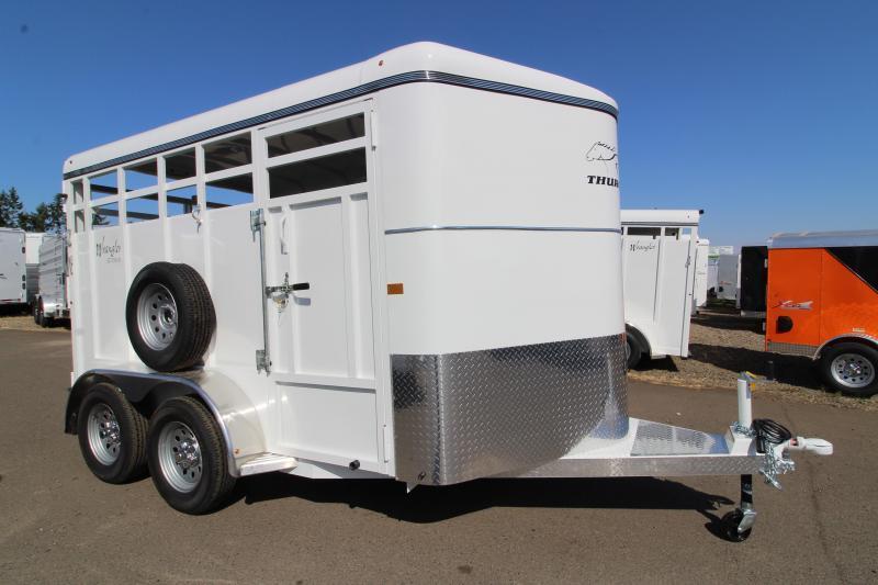 2020 Thuro-Bilt Wrangler 13' Livestock Trailer - Single Wall Construction - Curbside Escape Door - Floor Mats - Single Rear Door 2020 Thuro-Bilt Wrangler 13' Livestock Trailer - Single Wall Construction - Curbside Escape Door - Floor Mats - Single Rear Door