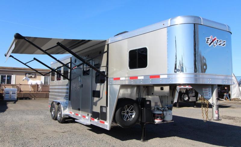 2020 Exiss 7306 - 6ft sw Living Quarters 3 Horse Trailer - Easy Care Flooring - Electric Awning - Stud Divider 2020 Exiss 7306 - 6ft sw Living Quarters 3 Horse Trailer - Easy Care Flooring - Electric Awning - Stud Divider