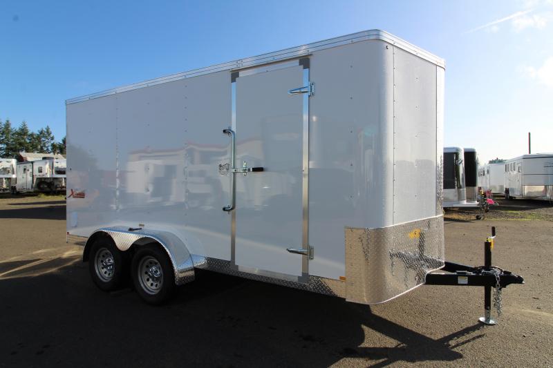 2020 Mirage Xpres 7X14 - Xtra package - Rear ramp door upgrade - V nose - Flat top - Crystal white exterior 2020 Mirage Xpres 7X14 - Xtra package - Rear ramp door upgrade - V nose - Flat top - Crystal white exterior