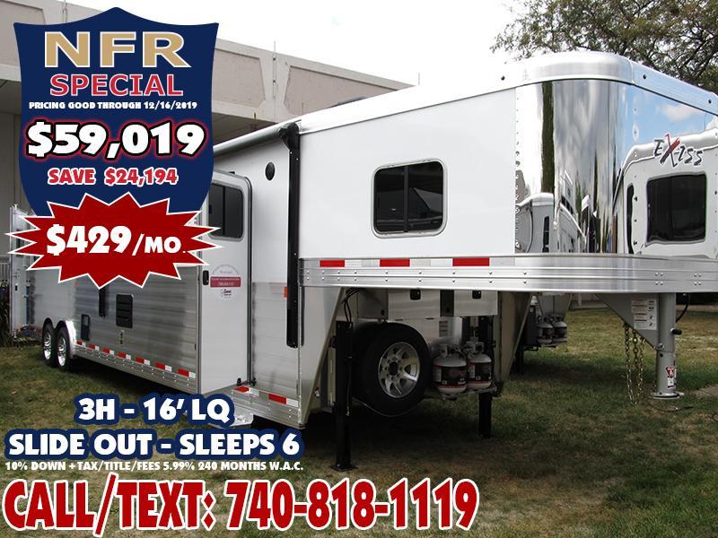 2020 Exiss Endeavor 3 Horse w/ 16' Shortwall with Living Quarters & Glide 2020 Exiss Endeavor 3 Horse w/ 16' Shortwall with Living Quarters & Glide