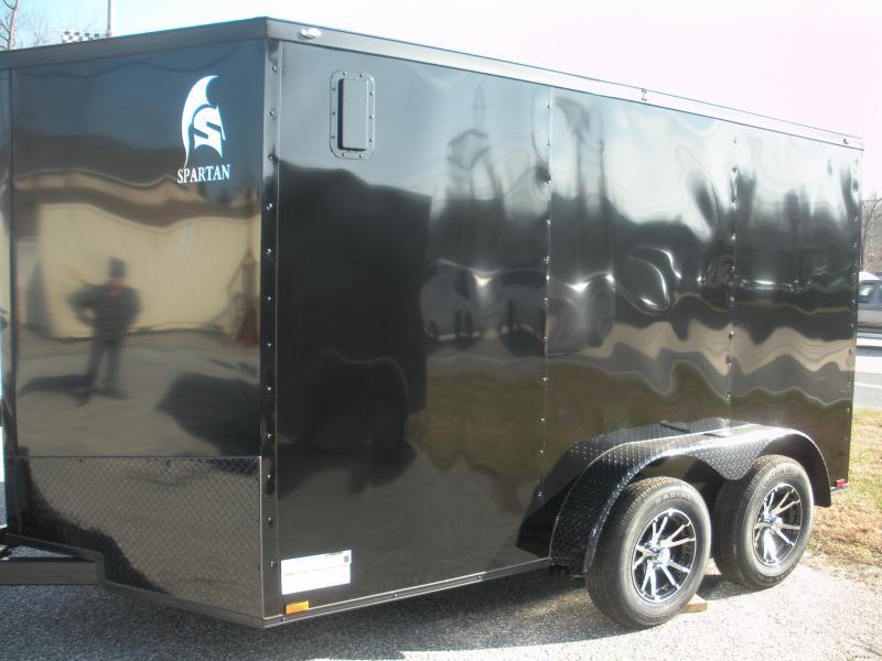 2020 Spartan 7' X 12' 7K Black w/ "Black Trim Pkg." Motorcycle Pkg. Semi-Screwless Enclosed Cargo Trailer 2020 Spartan 7' X 12' 7K Black w/ "Black Trim Pkg." Motorcycle Pkg. Semi-Screwless Enclosed Cargo Trailer