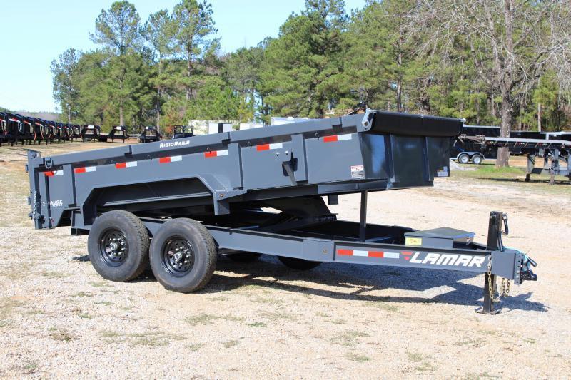 Lamar 83"X16' Tandem Axle 14K Grey Dump Trailer Lamar 83"X16' Tandem Axle 14K Grey Dump Trailer