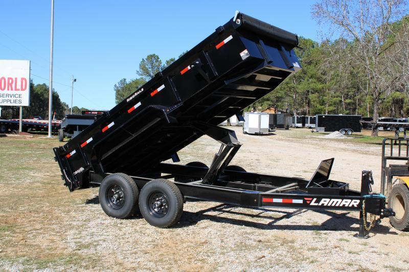 Lamar 83"X14' Tandem Axle 14K Black Dump Trailer Lamar 83"X14' Tandem Axle 14K Black Dump Trailer