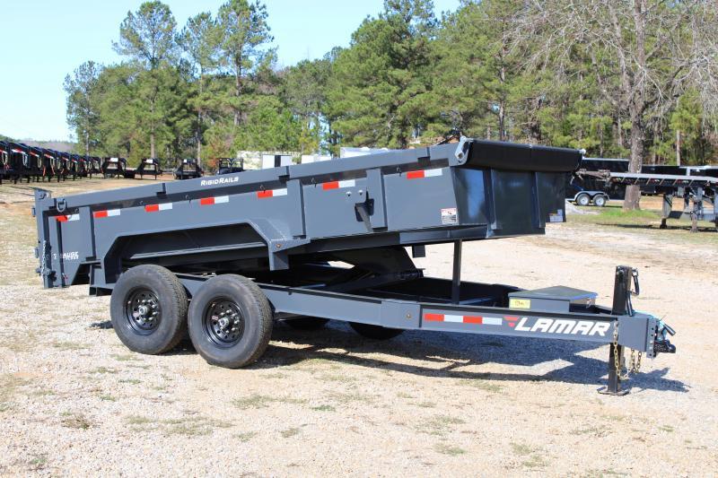Lamar 83" X 14' Tandem Axle 14K Grey Dump Trailer Lamar 83" X 14' Tandem Axle 14K Grey Dump Trailer