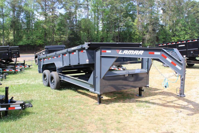 Lamar 83"X16' 14K Grey Gooseneck Dump Trailer Lamar 83"X16' 14K Grey Gooseneck Dump Trailer