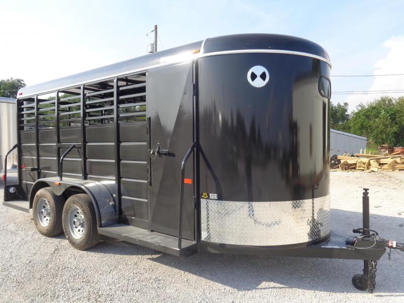 W-W 16' x 6' All Around Dark Shadow Gray Bumper Pull Stock trailer W-W 16' x 6' All Around Dark Shadow Gray Bumper Pull Stock trailer