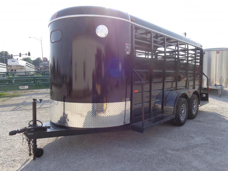 W-W 16' x 6' All Around Dark Shadow Gray Bumper Pull Livestock trailer W-W 16' x 6' All Around Dark Shadow Gray Bumper Pull Livestock trailer