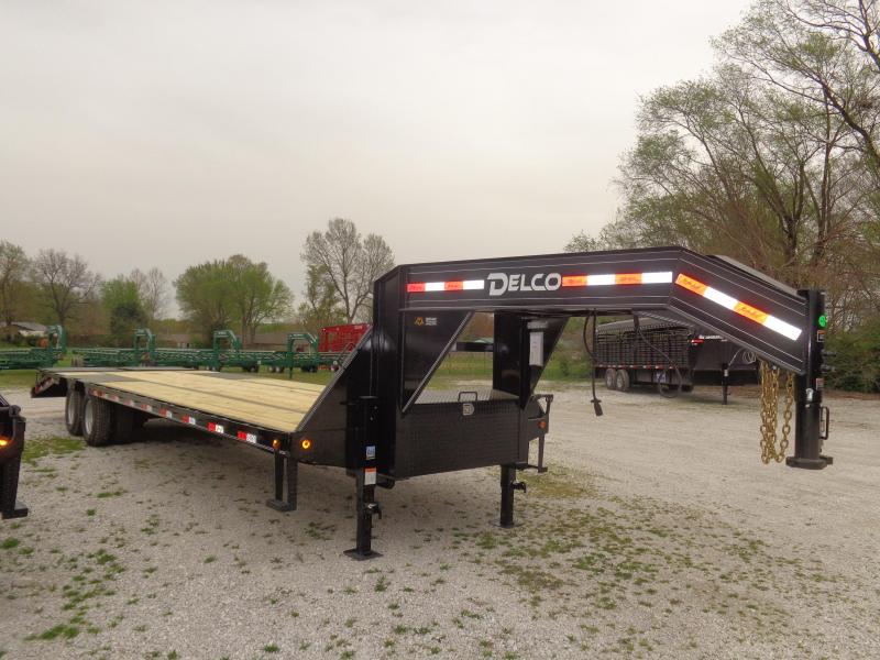 Delco 102 x 27'+5' Gooseneck 20000 Deckover LOW PRO Monster Ramps Equipment Trailer Delco 102 x 27'+5' Gooseneck 20000 Deckover LOW PRO Monster Ramps Equipment Trailer