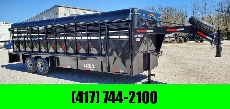 2020 Kodiak 24X6'8" BRUSHFENDER GOOSENECK HARD TOP STOCK TRAILER W/7K TORSION AXLES 2020 Kodiak 24X6'8" BRUSHFENDER GOOSENECK HARD TOP STOCK TRAILER W/7K TORSION AXLES