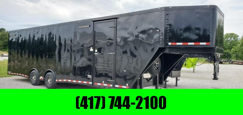 2019 102X36(28+8) TANDEM 14K BLACKED OUT GOOSENECK CARGO W/7.5FT HEIGHT 48" SPREAD OVER FENDER DOOR 2019 102X36(28+8) TANDEM 14K BLACKED OUT GOOSENECK CARGO W/7.5FT HEIGHT 48" SPREAD OVER FENDER DOOR