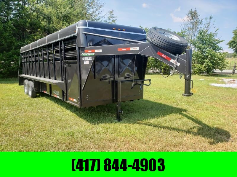 2019 Kodiak 6'8"X24' METALLIC BLACK Livestock TrailerW/FRONT VENTS 2 CUT GATES SLIDER REAR GATE 2019 Kodiak 6'8"X24' METALLIC BLACK Livestock TrailerW/FRONT VENTS 2 CUT GATES SLIDER REAR GATE