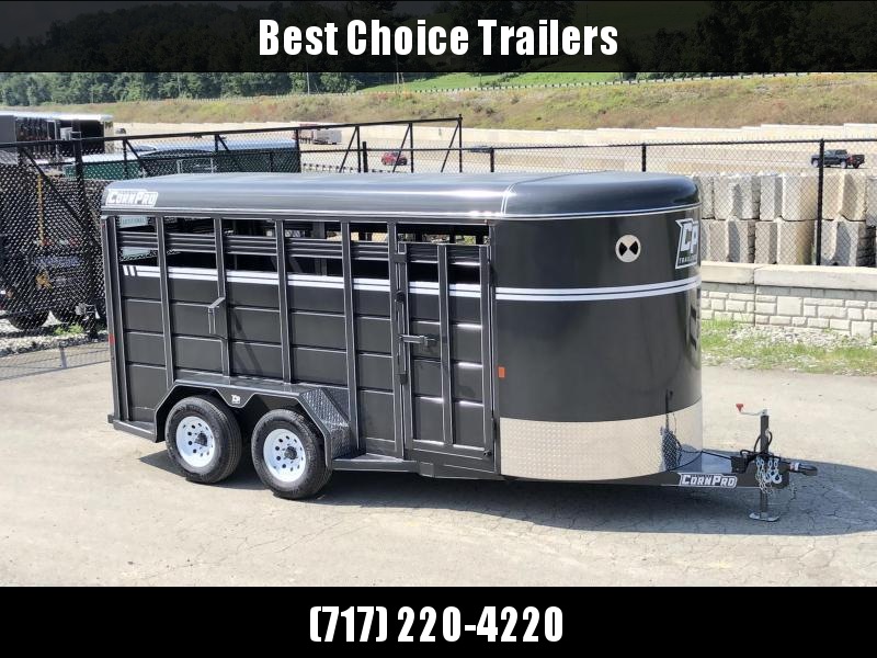 2019 Corn Pro 16' Livestock Trailer 7000# GVW * GREY * TORSION 2019 Corn Pro 16' Livestock Trailer 7000# GVW * GREY * TORSION
