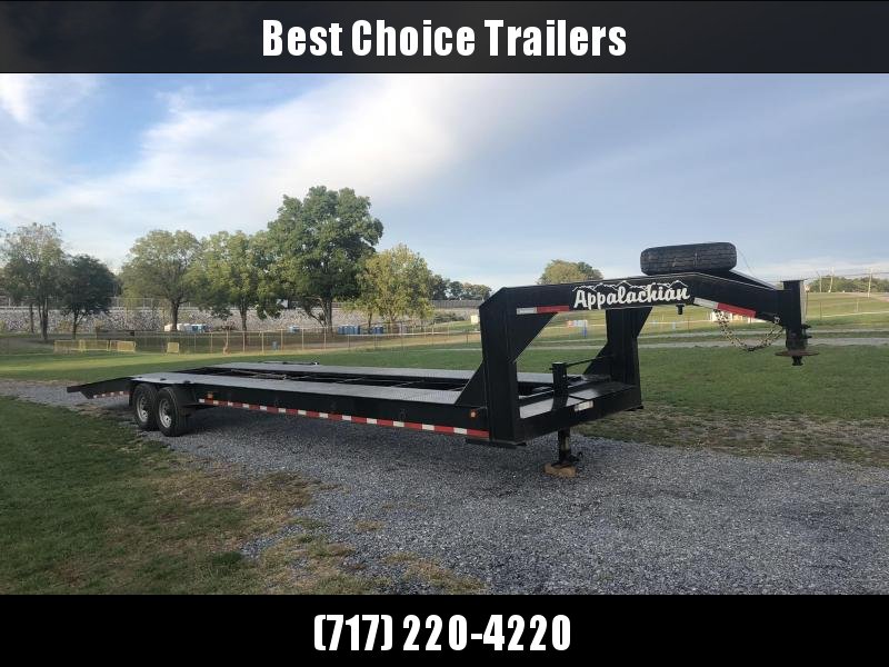 USED 2019 Appalachian 36' 2-Car Gooseneck Car Hauler Trailer * SPARE * 12000# WINCH * STEEL FLOOR * TOOLBOX USED 2019 Appalachian 36' 2-Car Gooseneck Car Hauler Trailer * SPARE * 12000# WINCH * STEEL FLOOR * TOOLBOX