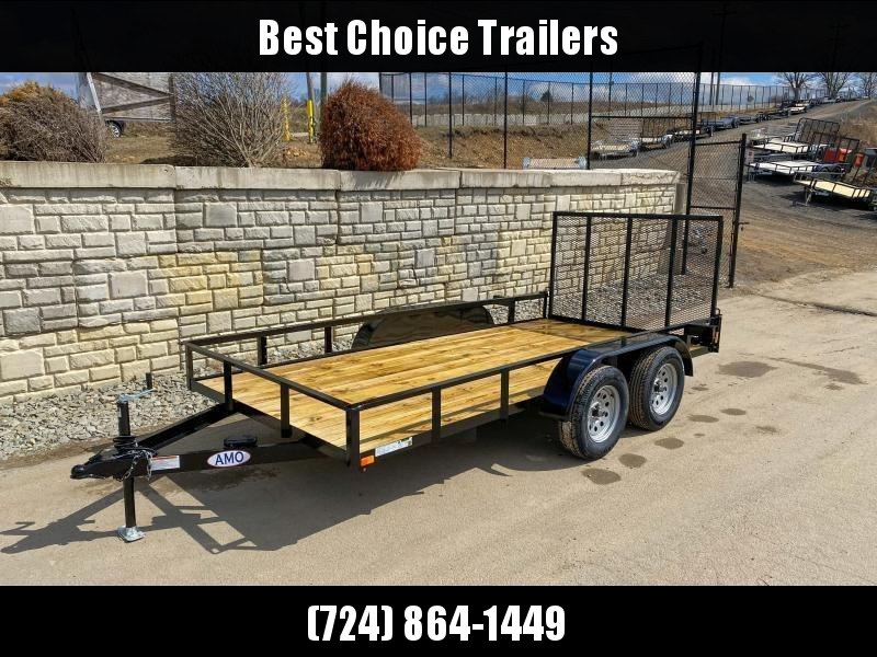 2020 AMO 76x16' Angle Iron Utility Landscape Trailer 7000# GVW * 4" CHANNEL TONGUE * RADIAL TIRES * TUBE GATE C/M * BRAKES ON BOTH AXLES * LED LIGHTS 2020 AMO 76x16' Angle Iron Utility Landscape Trailer 7000# GVW * 4" CHANNEL TONGUE * RADIAL TIRES * TUBE GATE C/M * BRAKES ON BOTH AXLES * LED LIGHTS