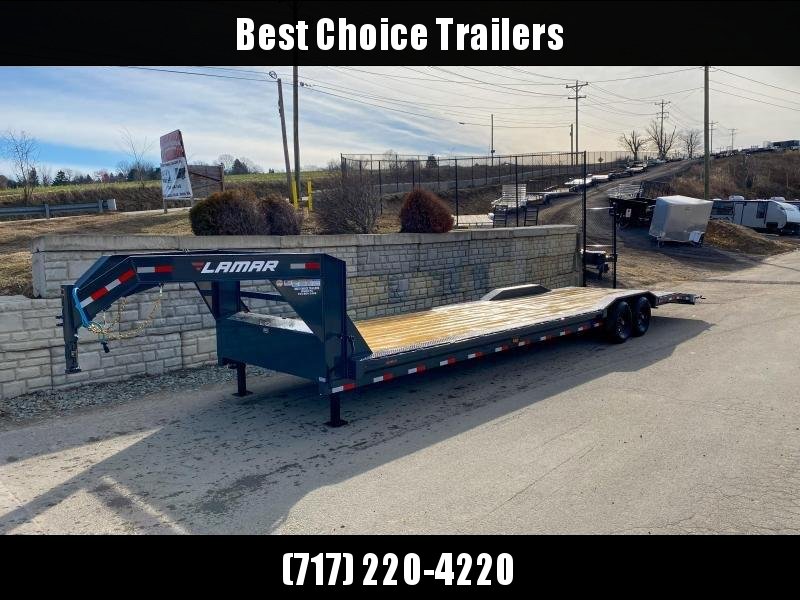 2020 Lamar 102x34' Gooseneck Car Hauler Trailer 14000# GVW * 102" DECK * DRIVE OVER FENDERS * OVERLENGTH 7' SLIDE IN RAMPS * 4' DOVETAIL * RUBRAIL * SWIVEL JACKS * UNDER FRAME BRIDGE * DUAL JACKS * FULL TOOLBOX * CHARCOAL W/ BLACK WHEELS 2020 Lamar 102x34' Gooseneck Car Hauler Trailer 14000# GVW * 102" DECK * DRIVE OVER FENDERS * OVERLENGTH 7' SLIDE IN RAMPS * 4' DOVETAIL * RUBRAIL * SWIVEL JACKS * UNDER FRAME BRIDGE * DUAL JACKS * FULL TOOLBOX * CHARCOAL W/ BLACK WHEELS