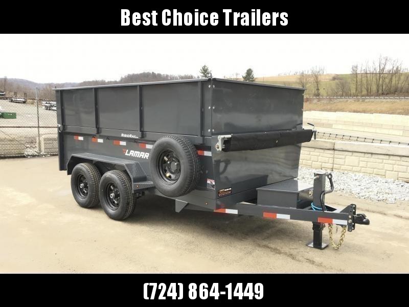 NEW Lamar DM10 77x12' 9990# Low Profile Dump Trailer 4' HIGH SIDES * 12K JACK * TARP KIT * ADJUSTABLE COUPLER * CHARCOAL * SPARE TIRE & MOUNT * CLEARANCE NEW Lamar DM10 77x12' 9990# Low Profile Dump Trailer 4' HIGH SIDES * 12K JACK * TARP KIT * ADJUSTABLE COUPLER * CHARCOAL * SPARE TIRE & MOUNT * CLEARANCE