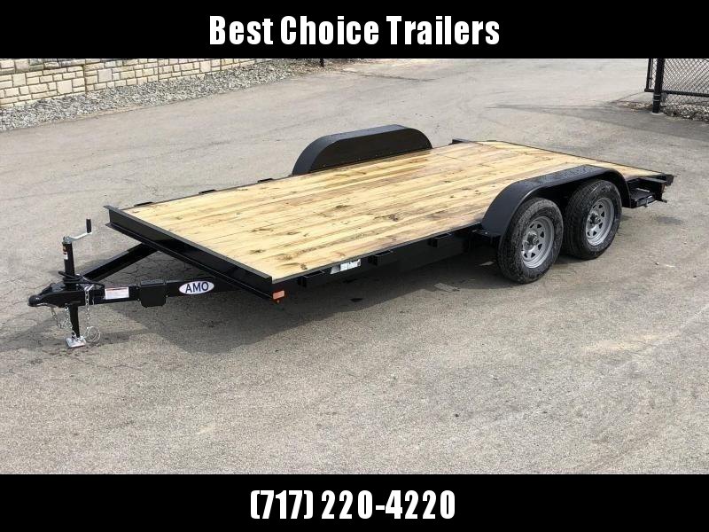 2020 AMO 7x18' Wood Deck Car Trailer 7000# GVW * LED TAIL LIGHTS * STACKED CHANNEL TONGUE/FRAME * BEAVERTAIL * REMOVABLE FENDERS * 2-AXLE BRAKES 2020 AMO 7x18' Wood Deck Car Trailer 7000# GVW * LED TAIL LIGHTS * STACKED CHANNEL TONGUE/FRAME * BEAVERTAIL * REMOVABLE FENDERS * 2-AXLE BRAKES