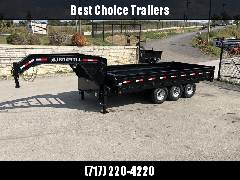 2020 Ironbull 8x18' Gooseneck Deckover Dump Trailer 24000# GVW * 8000# AXLES * TARP KIT * I-BEAM FRAME * BED RUNNERS * FULL FRONT TOOLBOX * DUAL JACKS * FOLD DOWN SIDES * OVERSIZE 5x20 SCISSOR * INTGRATED KEYWAY/10GA WALLS * CLEARANCE 2020 Ironbull 8x18' Gooseneck Deckover Dump Trailer 24000# GVW * 8000# AXLES * TARP KIT * I-BEAM FRAME * BED RUNNERS * FULL FRONT TOOLBOX * DUAL JACKS * FOLD DOWN SIDES * OVERSIZE 5x20 SCISSOR * INTGRATED KEYWAY/10GA WALLS * CLEARANCE