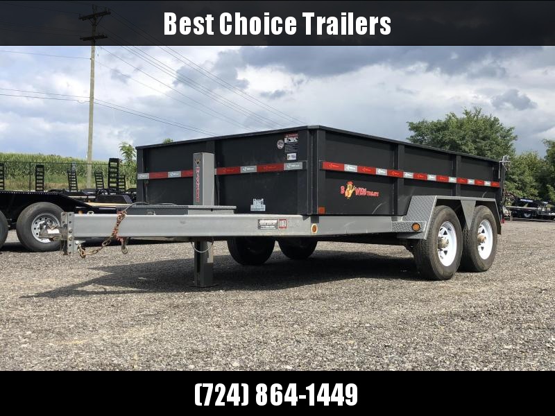 USED 2017 B-Wise 7x12' Dump Trailer * HYDRAULIC JACK * 2-TON PAINT * 3-WAY GATE * UNDERMOUNT RAMPS * CHAIN TRAY USED 2017 B-Wise 7x12' Dump Trailer * HYDRAULIC JACK * 2-TON PAINT * 3-WAY GATE * UNDERMOUNT RAMPS * CHAIN TRAY