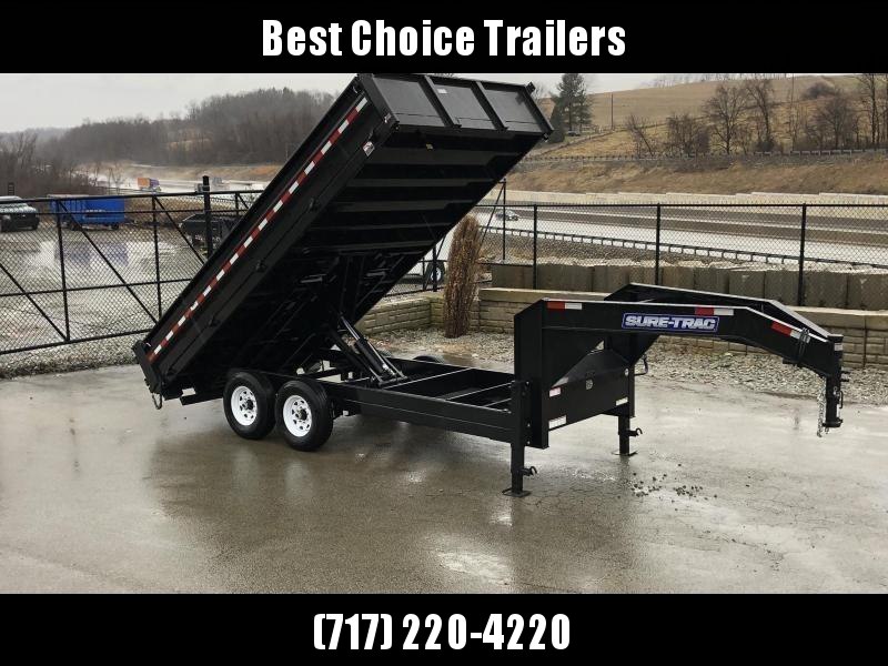 2020 Sure-Trac 8x14' Gooseneck Deckover Dump Trailer 14000# GVW * DUAL 12K JACKS * FULL FRONT TOOLBOX * I-BEAM NECK * 20" FOLD DOWN SIDES * EXTENDED 90" UNDERMOUNT RAMPS * OVERSIZE 8" TUBE TONGUE/6" HEAVY WALL FRAME * 6" SCISSOR HOIST * TOOL TRAY 2020 Sure-Trac 8x14' Gooseneck Deckover Dump Trailer 14000# GVW * DUAL 12K JACKS * FULL FRONT TOOLBOX * I-BEAM NECK * 20" FOLD DOWN SIDES * EXTENDED 90" UNDERMOUNT RAMPS * OVERSIZE 8" TUBE TONGUE/6" HEAVY WALL FRAME * 6" SCISSOR HOIST * TOOL TRAY